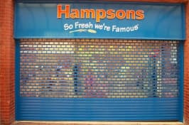 hampsons blue security shutters